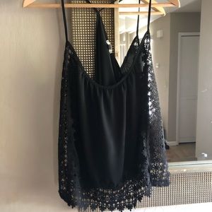 Urban outfitters: Black sheer lacy tank top